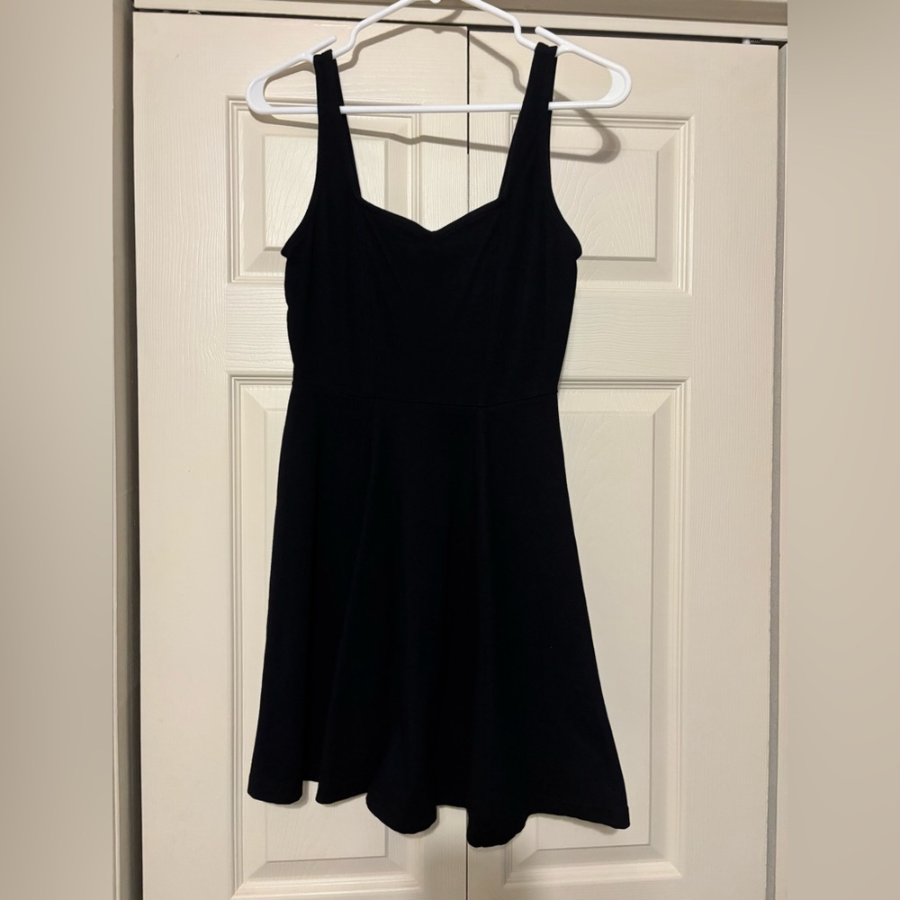 Express Black Sweetheart Neck Fit and Flare Mini Dress